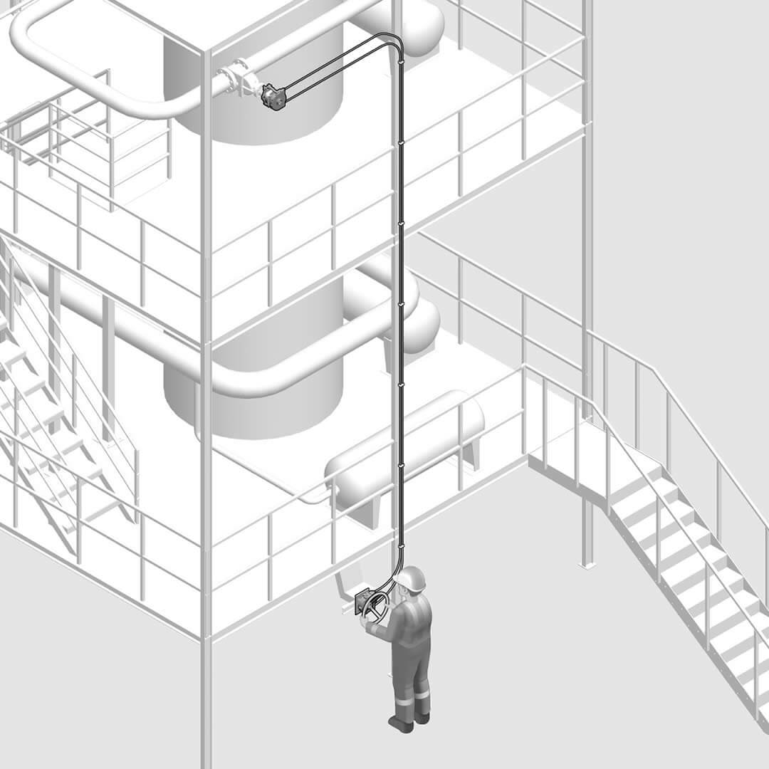 FliDrive remote valve operator for operating hard-to-reach valves